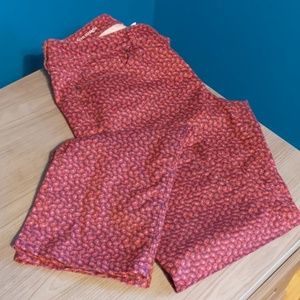 Ann Taylor Loft Paisley Print Pink Pants